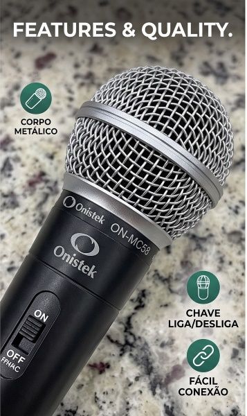 Microfone Profissional Com Fio Onistek On...